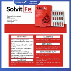 Sắt Solvit Fe – Sắt Bisglycinate Chelate Albion Hấp Thu Cao, Hỗ Trợ Tạo Máu, Giảm Nguy Cơ Thiếu Máu