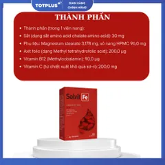 Sắt Solvit Fe – Sắt Bisglycinate Chelate Albion Hấp Thu Cao, Hỗ Trợ Tạo Máu, Giảm Nguy Cơ Thiếu Máu