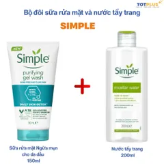 Bộ đôi sữa rửa mặt Simple 150ml và nước tẩy trang Simple 200ml