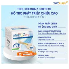 Midu MenaQ7 180mcg Hỗ Trợ Phát Triển Chiều Cao Cho Trẻ – Bổ Sung Canxi, D3, K2 Cho Xương Chắc Khỏe