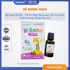 Vitamin D3,K2 Cho Trẻ Hi Bone Max – Tối Ưu Hấp Thu Canxi, Hỗ Trợ Phát Triển Xương, Răng Cho Trẻ