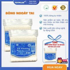 Bông Ngoáy Tai Tú Phương - Pure Soft Hygienic - Mềm Mịn - An Toàn - Sạch Khuẩn - Túi 90 Cây