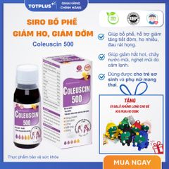 Siro Ho Cảm Coleuscin 500 – Hỗ Trợ Giảm Ho, Cảm Lạnh, An Toàn Cho Trẻ Nhỏ Và Phụ Nữ Mang Thai