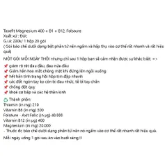 Taxofit Magnesium 400 + B1 + B12, Folsaure
