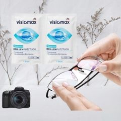 Bán lẻ combo 5 miếng giấy lau kính VISIOMAX, sạch vết mờ, thuận tiện, nhỏ gọn cho vào túi