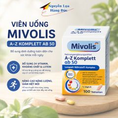 Vitamin tổng hợp A-Z Komplett ab 50 Depot của Mivolis cho người trên 50 tuổi,vitaminA, B1,B12,vitaminK, hộp 100 viên