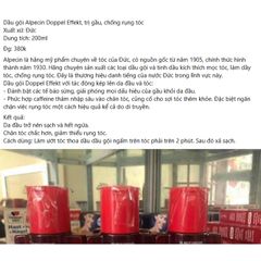 Dầu gội Alpecin Doppel Effekt, loại bỏ gầu, chống rụng tóc, chai 200ml hàng Đức