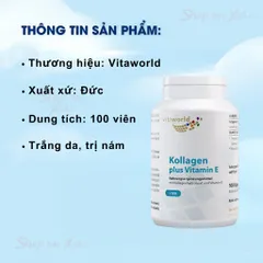 Kollagen plus VITAMIN E giúp trắng da, giảm lão hóa da sớm.
