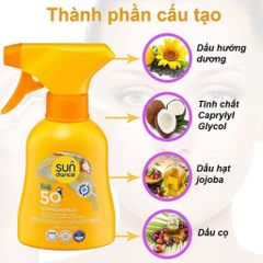 Xịt chống nắng Sundance Kids SPF50, bảo vệ da của bé, chai 200ml