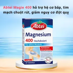 Viên uống bổ sung Magie 400, magnesium hỗ trợ hệ thần kinh, cơ bắp, giảm đau mỏi tê bì chân tay, hộp 30 viên