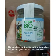 Dầu dừa hữu cơ ép lạnh Bio Kokosol giúp dưỡng da tay, body, nấu ăn, hũ 200ml