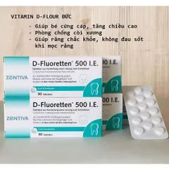 Vitamin D3 kết hợp với Fluor giúp tăng cường hấp thụ canxi cho bé, hộp 90 viên
