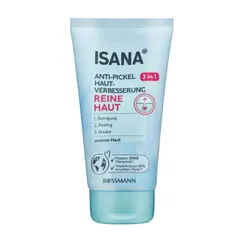 Sữa rửa mặt ISANA 3 tác dụng, rửa mặt, tẩy da chết, đắp mặt nạ, tuýp 150ml