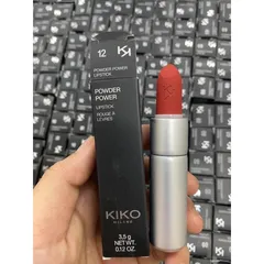 Son lì số 12 KIKO 𝙋𝙤𝙬𝙙𝙚𝙧 𝙋𝙤𝙬𝙚𝙧 mềm mịn phủ nhung, không gây khô môi, chất mịn, màu đỏ gạch