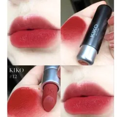 Son lì số 12 KIKO 𝙋𝙤𝙬𝙙𝙚𝙧 𝙋𝙤𝙬𝙚𝙧 mềm mịn phủ nhung, không gây khô môi, chất mịn, màu đỏ gạch