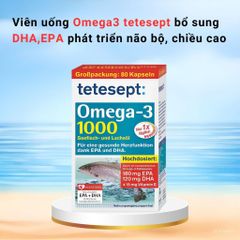Dầu cá hồi Tetesept Omega 3 1000 bổ sung DHA, EPA, hộp 80 viên.