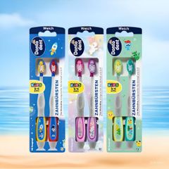 Set bàn chải đánh răng cho bé từ 3-6 tuổi, siêu mềm, bảo vệ răng miệng khỏi sâu răng, set 2 chiếc