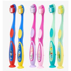 Set bàn chải đánh răng cho bé từ 3-6 tuổi, siêu mềm, bảo vệ răng miệng khỏi sâu răng, set 2 chiếc