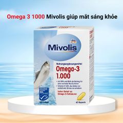 Viên uống dầu cá omega3 1000 MIVOLIS mắt sáng khỏe, đẹp da, vitaminE, DHA, EPA, hộp 60 viên