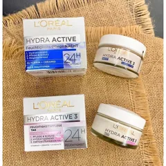 Bộ em dưỡng da Loreal Hydra Active ngày và đêm cho da khô nẻ và nhạy cảm