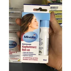 Thanh lăn làm giảm đau đầu MIVOLIS, tuýp 15ml