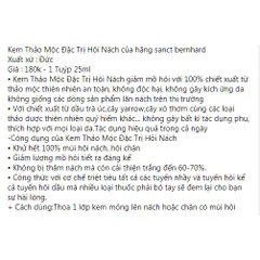Kem bôi hôi nách thảo mộc sanct bernhard, giúp nách khô thoáng, không ra mồ hôi, tuýp 25ml