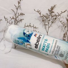 Bông tẩy trang EBELIN giúp làm sạch da dầu, khô thoáng lỗ chân lông, hộp 140 miếng nhỏ