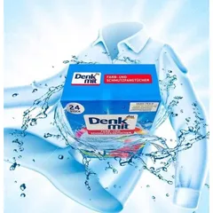 Miếng giặt tẩy trắng quần áo Denkmit,tiết kiệm thời gian và làm trắng cực kỳ tốt, hộp 20 miếng