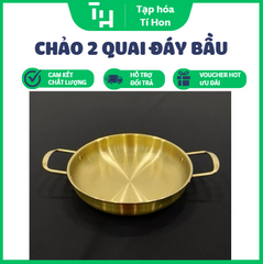 Chảo inox 2 quai đáy bầu, chảo ăn phong cách Hàn Quốc, chảo sâu lòng đa năng trang trí món ăn HXG (TH618)