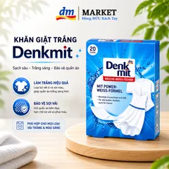 Miếng giặt tẩy trắng quần áo Denkmit,tiết kiệm thời gian và làm trắng cực kỳ tốt, hộp 20 miếng