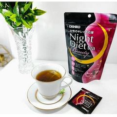 Trà giảm cân Collagen NIGHT DIET TEA Orihiro 16 túi lọc (Hồng) 752138