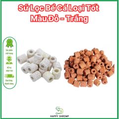 Sứ Lọc Bể Cá Loại Tốt | Vật Liệu Lọc Nước Cho Bể Cá | Sứ Lọc Hình Nhẫn Màu Đỏ - Trắng