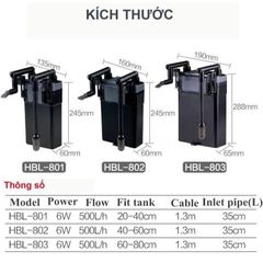 Lọc Treo Sunsun HBL 801-802-803 | Máy lọc treo bể cá Sunsun | Lọc Treo Hồ Cá Hồ Thủy Sinh