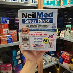 Bộ sản phẩm nước muối rửa mũi (nước muối sinh lý) Neilmed Sinus Rinse 60 gói