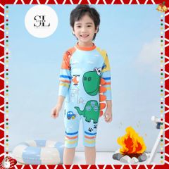 ĐỒ BƠI DÀNH CHO BÉ 1 MẢNG HOẠT TIẾT KHỦNG LONG TIỀN SỬ CUTE TẶNG KÈM MŨ