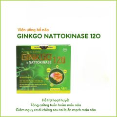 Viên uống bổ não GINKGO NATTOKINASE 120 lưu thông máu não, tăng cường trí nhớ, cải thiện giấc ngủ 01 hộp 100 viên