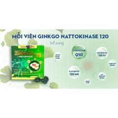 Viên uống bổ não GINKGO NATTOKINASE 120 lưu thông máu não, tăng cường trí nhớ, cải thiện giấc ngủ 01 hộp 100 viên