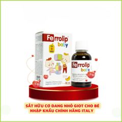 Sắt Siro Ferrolip Baby-Sắt hữu cơ nhỏ giọt Vị Đào Thơm Ngon Cho Bé -Nhập khẩu chính hãng Lọ 30 ML