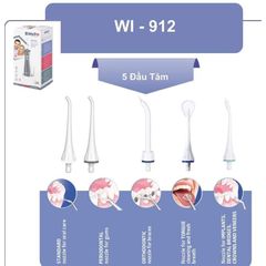 Máy Tăm nước B.WELL WI-912 vệ sinh răng miệng - phiên bản cải tiến 5 đầu, 3 chế độ phun, dễ sử dụng, tiện lợi (bwell)