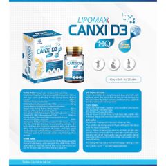 Canxi sinh học LIPOMAX canxi D3 HQ, bổ sung canxi giúp xương răng chắc khoẻ, phòng ngừa loãng xương 30 viên