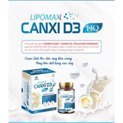 Canxi sinh học LIPOMAX canxi D3 HQ, bổ sung canxi giúp xương răng chắc khoẻ, phòng ngừa loãng xương 30 viên