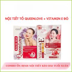 Combo nội tiết tố Queenlove và vitamin e đỏ oska diamon làm đẹp da, ngăn ngừa lão hoá, cân bằng nội tiết tố
