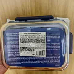 Hộp Bảo Quản Thủy Tinh Hình Chữ Nhật Chịu Nhiệt LocknLock LNG403- Màu Xanh Navy 205*155*67mm-1040ml