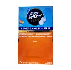 Sủi giảm cảm lạnh Alka Seltzer Plus Cold Flu PowerFast Fizz 72 viên (Citrus)
