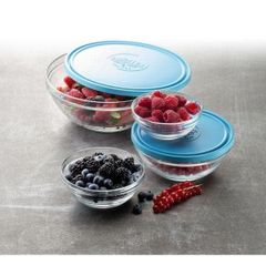 Bộ 5 Hộp Thủy Tinh Tròn Freshbox Xanh Duralex Chính Hãng Pháp