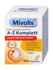 Vitamin Tổng Hợp Mivolis A-Z Depot 100 Viên - Bổ Sung Sức Khỏe Toàn Diện, Tăng Cường Đề Kháng và Nâng Cao Chất Lượng Cuộc Sống