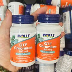 Hỗ trợ tiểu đường Now GTF Chromium 200 mcg USA 100 viên