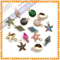 02 Charm Vỏ Sò Vỏ Ốc Sao Biển Nhiều Màu Sắc Làm Vòng Đeo Tay Mặt Dây Chuyền Phụ Kiện Trang Sức