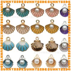 02 Charm Vỏ Sò Vỏ Ốc Sao Biển Nhiều Màu Sắc Làm Vòng Đeo Tay Mặt Dây Chuyền Phụ Kiện Trang Sức