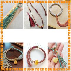 Dây Chỉ Ngũ Sắc Tây Tạng Sợi Cotton Đan Vòng Làm Handmade Trang Sức Thắt Vòng Phong Cách Dân Tộc